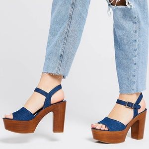 NEW Mix No. 6 | Carinda Platform Navy Denim Heels